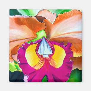 Íman Orquídea colorida colorida de flores