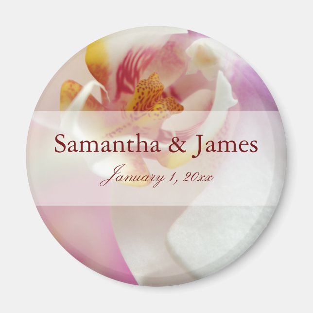 Íman Orquídea dentro Dark Vermelha e Branca (Frente)