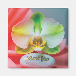 Íman Orquídea Serena com texto "Obrigado"