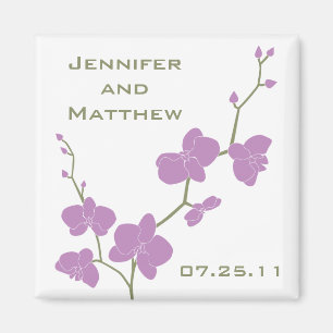 Íman Orquídeas que Wedding o ímã - azeitona e violet