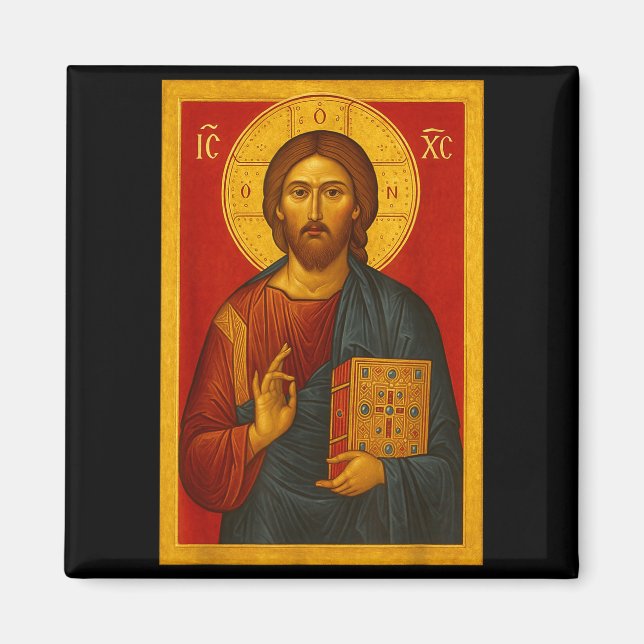 Íman Orthodox Icon Of Jesus Christ Pantocrator  (Frente)