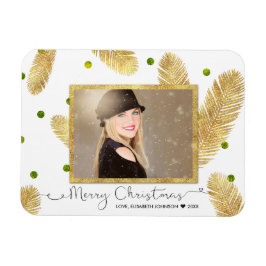 Íman Ortografia Glitter Dourada de Feliz Natal - Imagem