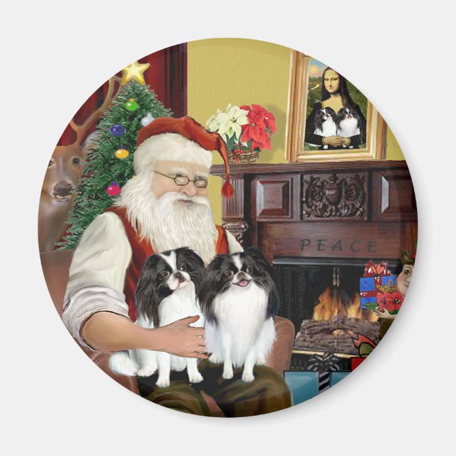 Íman Os 2 Japanese Chin do Papai Noel (Frente)