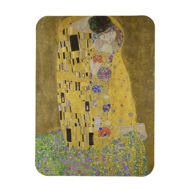 Íman Os Amantes Abraço Beijando de Gustav Klimt (Vertical)
