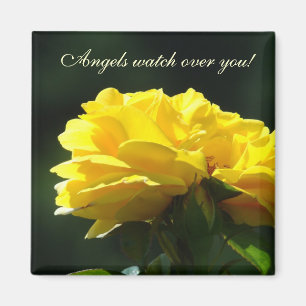 Íman Os anjos olham sobre você! flores do rosa amarelo
