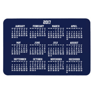 Íman Os azuis marinhos Calendar 2017 grandes ímãs