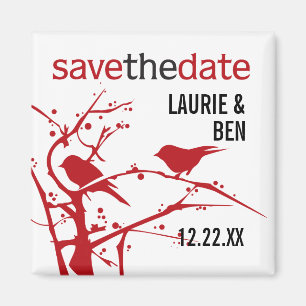 Íman Os cardeais vermelhos no casamento do ramo salvar