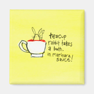 Íman Os Coelhos Teacup Tomam Banho. Em Molho Marinara!