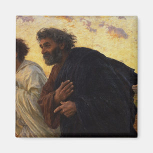Íman Os discípulo Peter e corredor de John