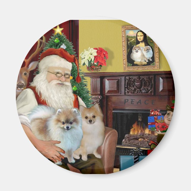 Íman Os Dois Pomerânias do Papai Noel (Frente)