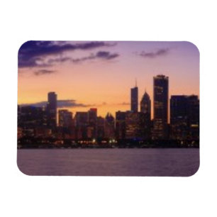 Íman Os grupos do sol sobre a skyline de Chicago