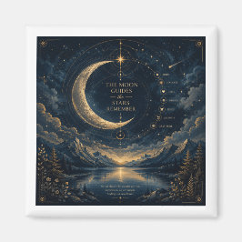 Íman Os Guias da Lua | Arte Celestial da Lua e Estrelas
