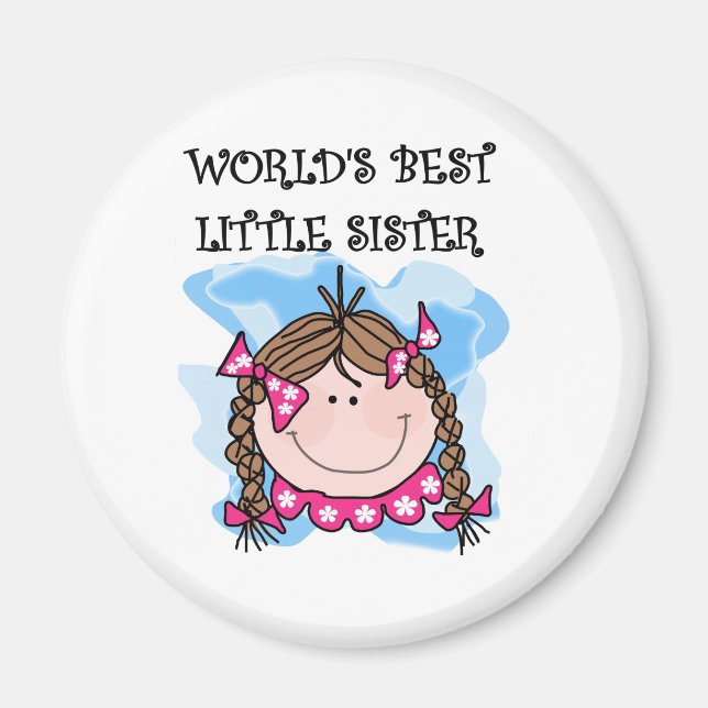 Íman Os melhores Camisetas irmãs do mundo de Brunette (Frente)