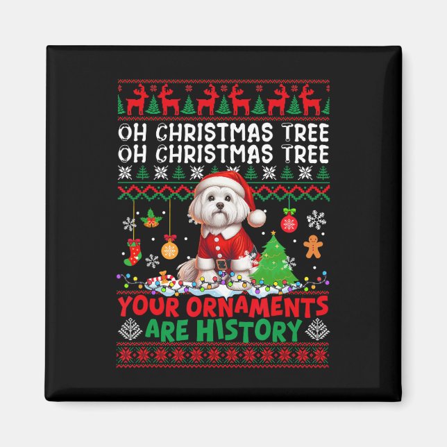 Íman Os Ornamentos De Árvores Do Xmas São Papais noeis  (Frente)