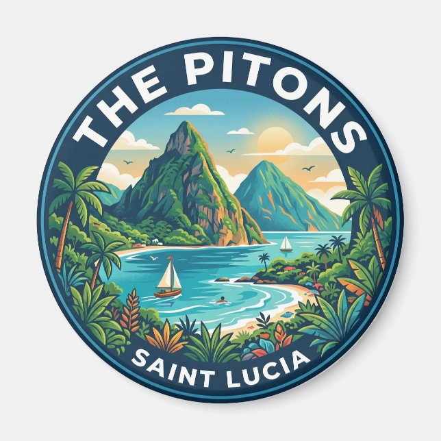 Íman Os Pitons São Lúcia (Frente)