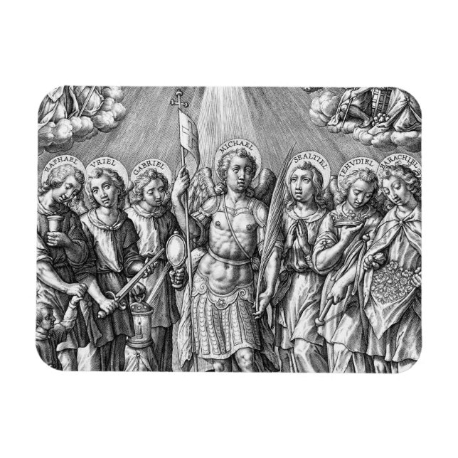 Íman Os Sete Arcanjos (M 034; Gravura) (Horizontal)