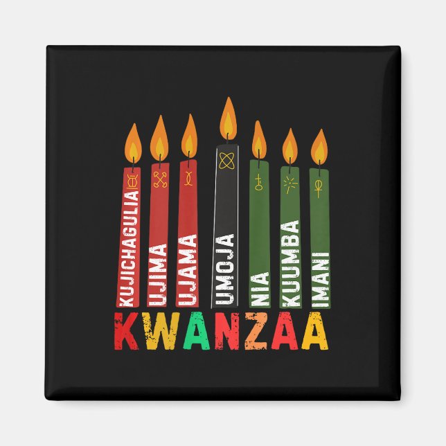 Íman Os Sete Princípios De Kwanzaa Kinara Happy Kwanz (Frente)