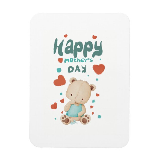 Íman Osito bebé desea feliz día de la madre (Vertical)
