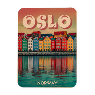 Íman Oslo: Casas coloridas, Noruega, colheita e present