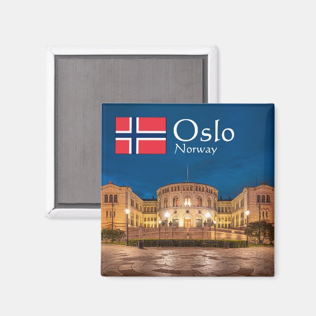 Íman Oslo Noruega Lembrança (Front/Back)