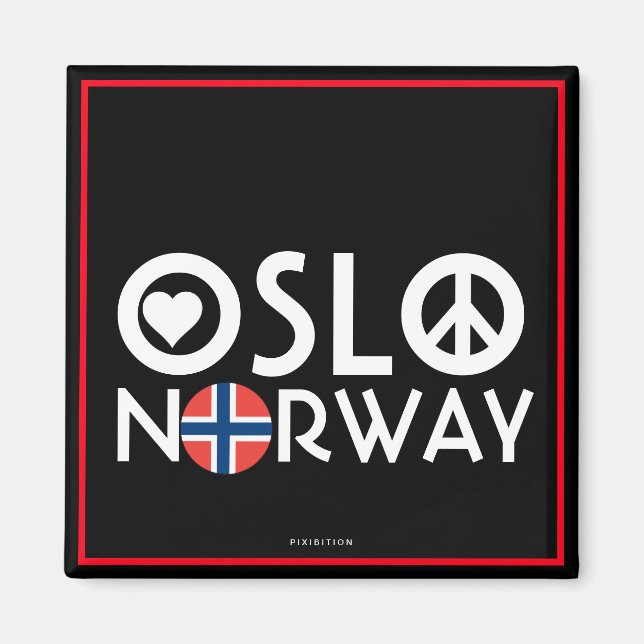 Íman Oslo Noruega Love Peace Magnet 4 (Frente)