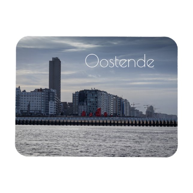 Íman Ostend Coastal City Skyline, Bélgica (Horizontal)