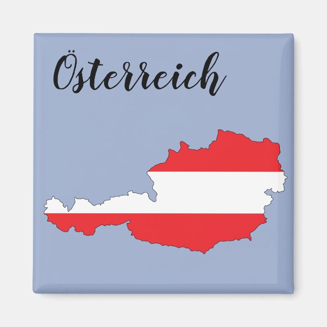 Íman Österreich, Áustria - Mapa de Bandeira da Áustria (Frente)