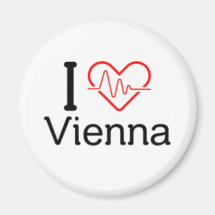 Íman Österreich Heartbeat Eu amo Viena