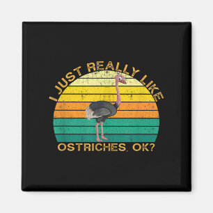 Íman Ostrich Funny Animal Quote Com Vintage Shape Desi