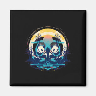 Íman Otaku Kawaii Anime Espiritual E Panda Meditando 