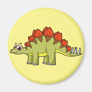 Íman Ótima Ilustração De Um Dinossauro De Estegossauro.