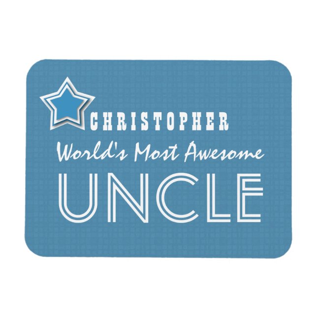 Íman Ótima TIO Azul Branco com Estrela e Nome B31 (Horizontal)