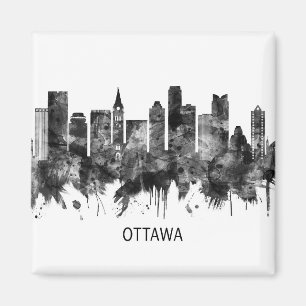 Íman Ottawa Canada Skyline BW