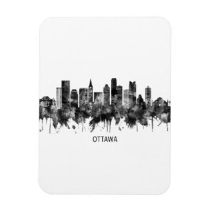 Íman Ottawa Canada Skyline BW