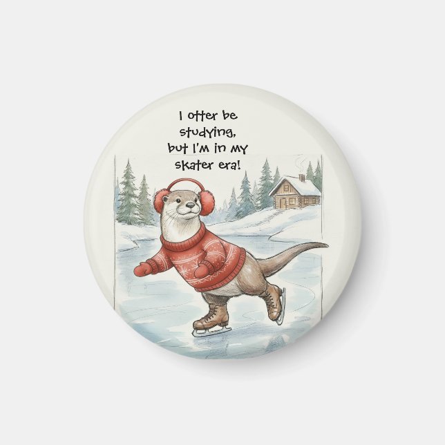 Íman Otter Be Skating, Magnet (Frente)