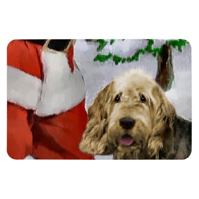 Íman Otterhound com Natal de Papais noeis (Horizontal)
