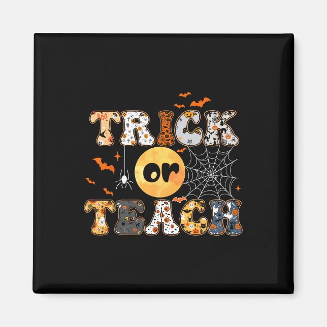 Íman Ou Ensinar Professora De Ensino De Halloween Retro (Frente)