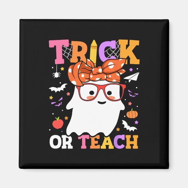 Íman Ou Professores Felizes Fantasmas De Halloween Com  (Frente)