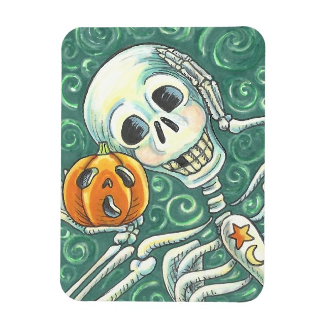 ÍMAN  OUÇA O SEU BOMBEIRO, HALLOWEEN SKELLY MAGNET (Vertical)