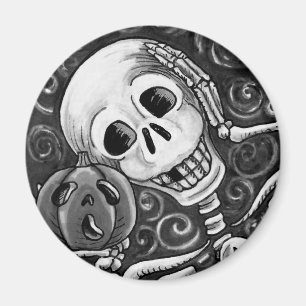 ÍMAN OUÇA O SEU PUMPKIN, HALLOWEEN SKELETON MAGNET