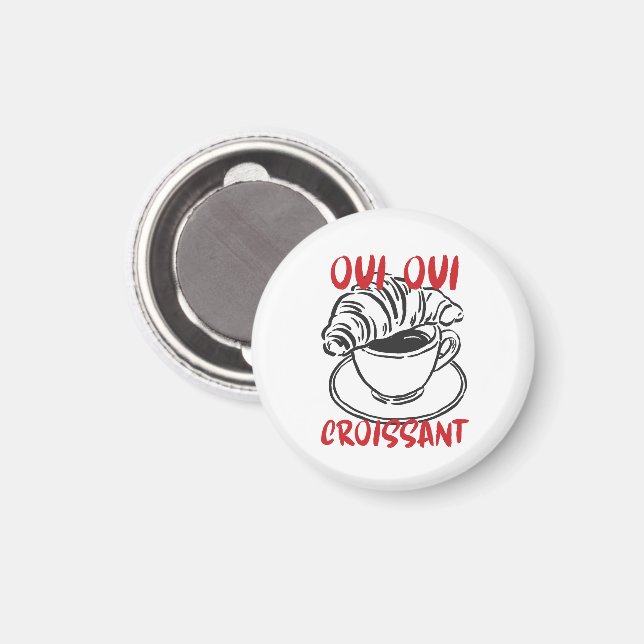 Íman Oui Oui Croissant – Café da Manhã Francês Fofo (Front/Back)