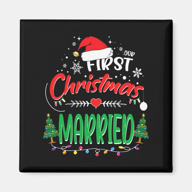 Íman Our First Christmas Married Newlywed Mr And Mrs  (Frente)