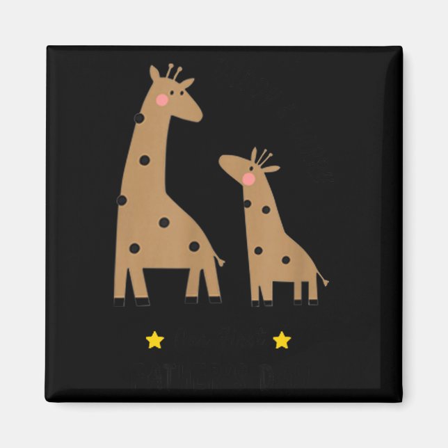 Íman Our First Father's Day 2026, Funny Giraffe Gift Da (Frente)