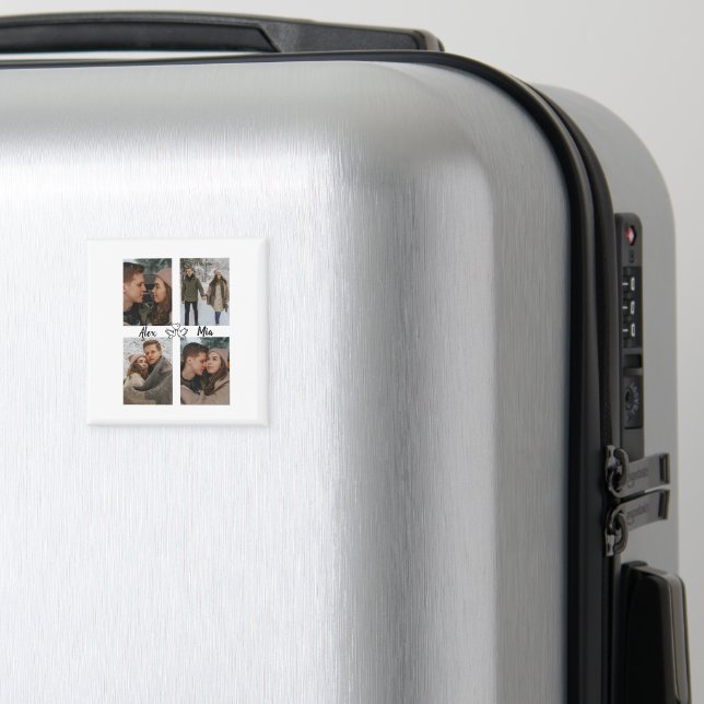 Íman Our Love Story Valentine Magnet Custom Photos (In Situ (Luggage))