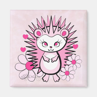 Íman ouriço fofa rosa
