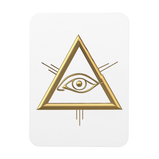 Íman Ouro "3-D" Símbolo de Olho de Deus (Vertical)