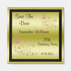 Íman Ouro Brilhante e borboleta cintilante 70