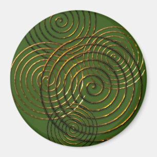 Íman Ouro celta espiral do símbolo metálico
