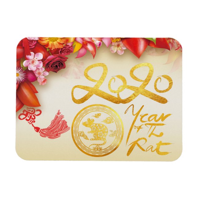 Íman Ouro chinês Floral - Cortado em Papel - Ímaco 2020 (Horizontal)