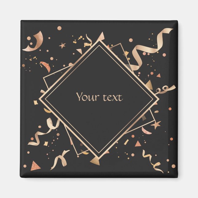 Íman Ouro de celebração e modelo preto (Frente)